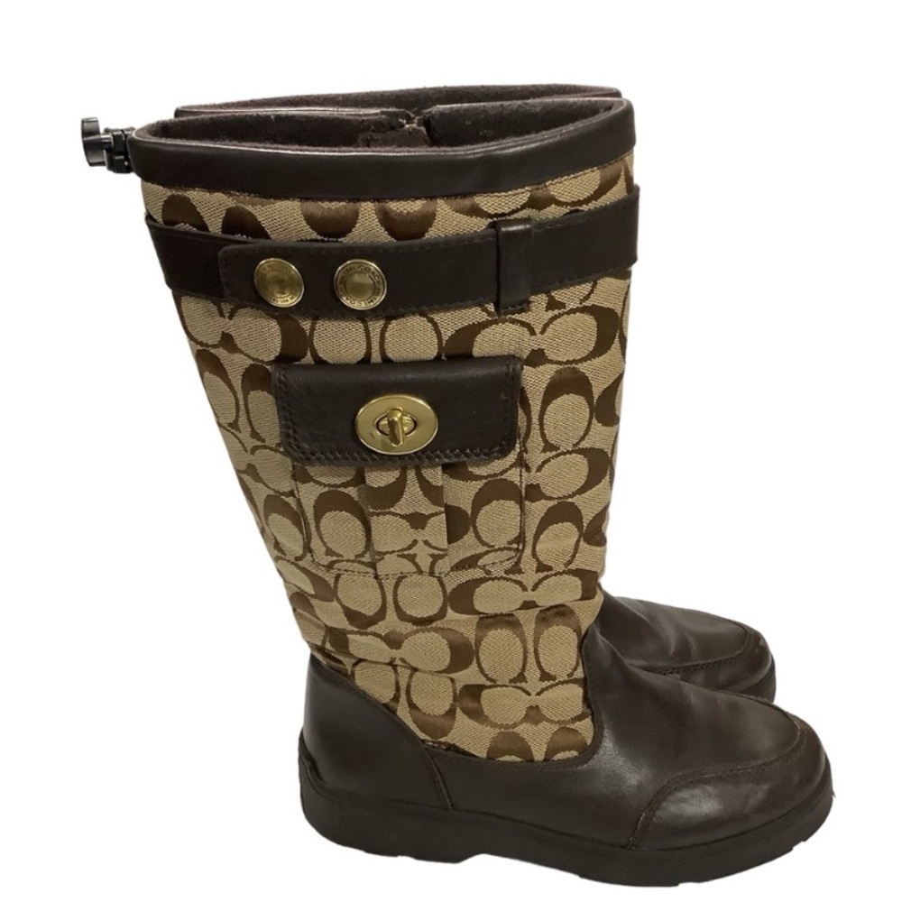 Coach Women’s Tan and Brown Patterned Boots